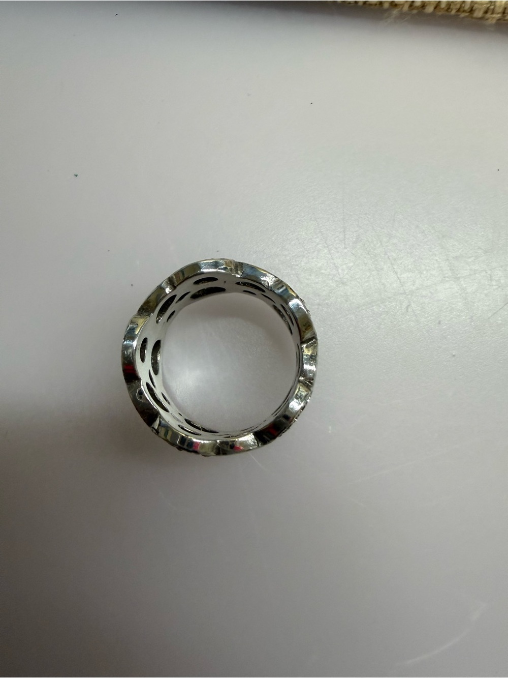 Brighton Silver Openwork Crystal Accent Women's Ring - Silver - Picture 3 of 3